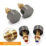 Gun Metal Grey 1/4 Turn Round Hot Cold Tap Wall Set Shower Vanity Spout Switch - Image 3