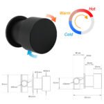 Matt Black Round Knob Concealed Shower Mixer Valve Hot Cold Water Switch Tap Kit - Image 2
