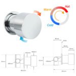 Watermark Chrome 1/4 Turn Switch Hot Cold Water Mixer Bathroom Shower Tap Valve - Image 2