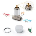 Watermark Chrome 1/4 Turn Switch Hot Cold Water Mixer Bathroom Shower Tap Valve - Image 4