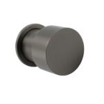 Gun Metal Round 1/4 Knob Handle Wall Mounted Shower Hot Cold Water Mixer Tap Kit