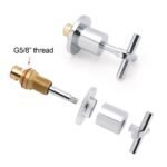 Mirror Chrome 1/4 Turn Twin Taps Hot Cold Water Control Mixer For Bath Spout Set - Image 4