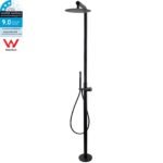 WELS Matte Black 316SUS Dual Shower Set Outdoor Bath System Rainfall 10" Head
