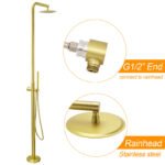 WELS Brushed Gold Twin Shower Handset Combo Set Outdoor Washing 10" Head 316 SUS - Image 2