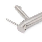 Brushed Nickel Basic Round Bathroom Basin Mixer Laundry Vanity Sink Faucet Tap - Image 6