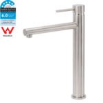 Brushed Nickel Classic Round Bathroom Basin Straight Spout Mixer Sink Faucet Tap