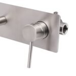 Brushed Nickel Round Wall Mounted Basin Vanity Mixer Bathtub Straight Spout Tap - Image 6