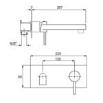 Brushed Nickel Round Wall Mounted Basin Vanity Mixer Bathtub Straight Spout Tap - Image 8