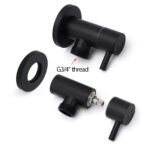 Black Washing Machine 1/4 Turn Twin Taps Laundry Room Hot Cold Water Wall Set - Image 4