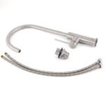 Brushed Nickel 435mm Tall Slim Round Kitchen Laundry Sink Mixer Faucet Tap Spout - Image 8