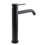 Matt Black Tall Laundry Round Curve Spout Basin Mixer Vanity Sink Faucet Tapware - Image 3