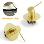 Watermark Brushed Gold Round Bathroom Shower Hot Cold Mixer Ceramic Cartridge OZ - Image 3