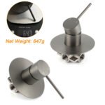 Watermark Gun Metal Grey Round Bathroom Shower Hot Cold Mixer Ceramic Cartridge - Image 3