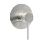 Brushed Nickel Bath Shower Mixer Hot Cold Tap Ceramic Cartridge Spindle Round