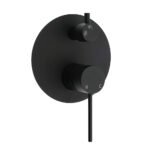 Stainless Steel Black Round Shower Mixer Diverter Lead Free Healthy For Bath Set