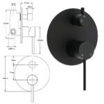 Stainless Steel Black Round Shower Mixer Diverter Lead Free Healthy For Bath Set - Image 2