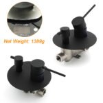 Stainless Steel Black Round Shower Mixer Diverter Lead Free Healthy For Bath Set - Image 3