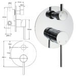 OZ Chrome Round Stainless Steel Shower Mixer 2 Way Switch Diverter For Bath Set - Image 2