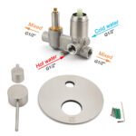 AU Round Stainless Steel Shower Mixer Diverter Brushed Nickel For Bathroom Sets - Image 4