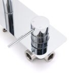 WELS Chrome Round Wall Mounted Basin Vanity Mixer Bath Tub Bubble Faucet Spout - Image 6