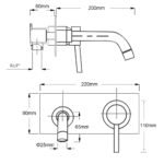 WELS Chrome Round Wall Mounted Basin Vanity Mixer Bath Tub Bubble Faucet Spout - Image 8