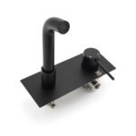 Matt Black Round Basin Mixer Bathtub Wall Mounted Faucet Tap Laundry Spout Set - Image 4