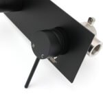 Matt Black Round Basin Mixer Bathtub Wall Mounted Faucet Tap Laundry Spout Set - Image 6