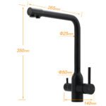 Matt Black 3 Ways Kitchen Mixer Tap Pury Water Sink Faucet 360 Swivel Spout Outlet - Image 2