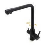 Matt Black 3 Ways Kitchen Mixer Tap Pury Water Sink Faucet 360 Swivel Spout Outlet - Image 3