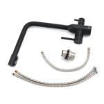 Matt Black 3 Ways Kitchen Mixer Tap Pury Water Sink Faucet 360 Swivel Spout Outlet - Image 8