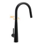 Round Matt Black Pull Out Kitchen Sink Tap Laundry Basin Mixer 2 Way Spout Set - Image 3