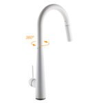 Matte White 2 Modes Spray Kitchen Mixer Pull Out Sink Tap Laundry Swivel Faucet - Image 3
