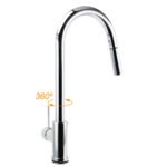 WELS Chrome 2 Modes Spray Pull Out Kitchen Swivel Faucet Sink Tap Laundry Mixer - Image 3