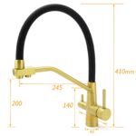 WELS Brushed Gold 3-Way Pure Drink Water Kitchen Mixer Sink Tap Pull Out Spout - Image 2