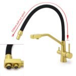 WELS Brushed Gold 3-Way Pure Drink Water Kitchen Mixer Sink Tap Pull Out Spout - Image 6