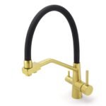 WELS Brushed Gold 3-Way Pure Drink Water Kitchen Mixer Sink Tap Pull Out Spout - Image 7