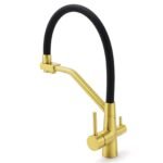 WELS Brushed Gold 3-Way Pure Drink Water Kitchen Mixer Sink Tap Pull Out Spout - Image 8