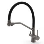 NEW Gun Metal Grey 3-Way Drink Pure Water Kitchen Mixer Pull Out Spout Sink Tap