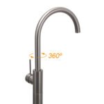 Gun Metal Bathroom Free Standing Hot Cold Water Mixer Tap Bath Tub Filler Spout - Image 4