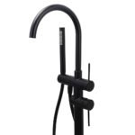 WELS Matt Black Bathtub Filler Free Standing Mixer Faucet Tap Spout HandHeld Set - Image 3