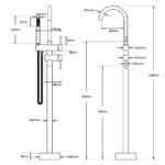 WELS Matt Black Bathtub Filler Free Standing Mixer Faucet Tap Spout HandHeld Set - Image 8