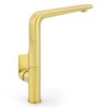 NEW ARRIVAL WELS Brushed Gold Round Kitchen Mixer Sink Tap Laundry Faucet Spout - Image 4