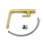 NEW ARRIVAL WELS Brushed Gold Round Kitchen Mixer Sink Tap Laundry Faucet Spout - Image 8