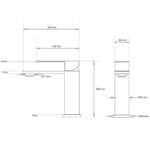 WELS Chrome Square Bathroom Short Basin Mixer Vanity Sink Faucet Tap Flat Lever - Image 8