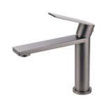 Gun Metal Rounded Square Short Basin Mixer Vanity Sink Faucet Laundry Spout Tap - Image 2