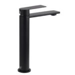 WELS Matt Black Square Tall Flat Lever Handle Basin Mixer Vanity Sink Faucet Spout - Image 4