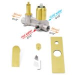 Brushed Gold Bathroom Square Concealed Shower Mixer Diverter Switch Wall Mounnt - Image 4