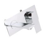 WELS 4.5L/m Chrome Square Wall Mounted Basin Mixer Laundry Faucet Tap Spout Set - Image 3