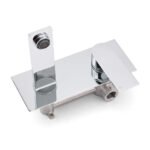 WELS 4.5L/m Chrome Square Wall Mounted Basin Mixer Laundry Faucet Tap Spout Set - Image 4