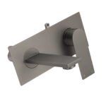 WELS 4.5L/m Gun Metal Square Wall Mount Basin Mixer Laundry Faucet Tap Spout Set - Image 3